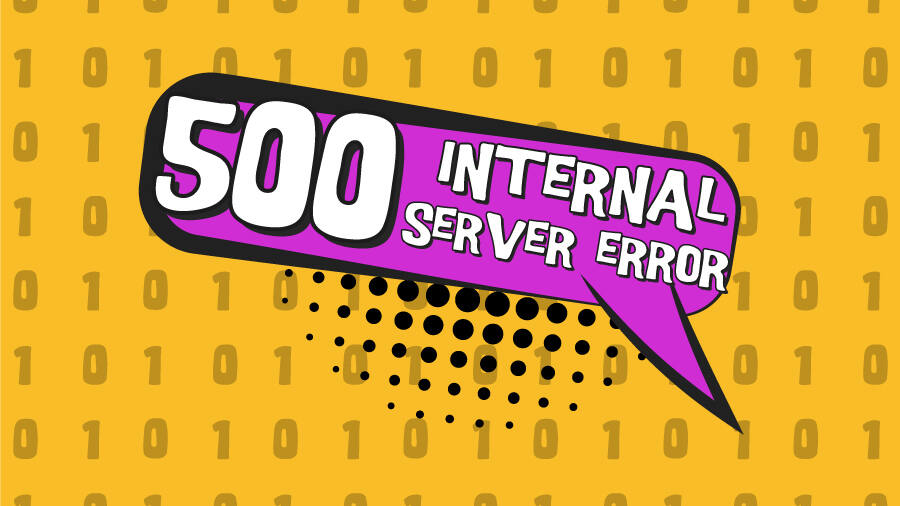 500 Fehler Grafik: Sprechblase mit Fehlermeldung